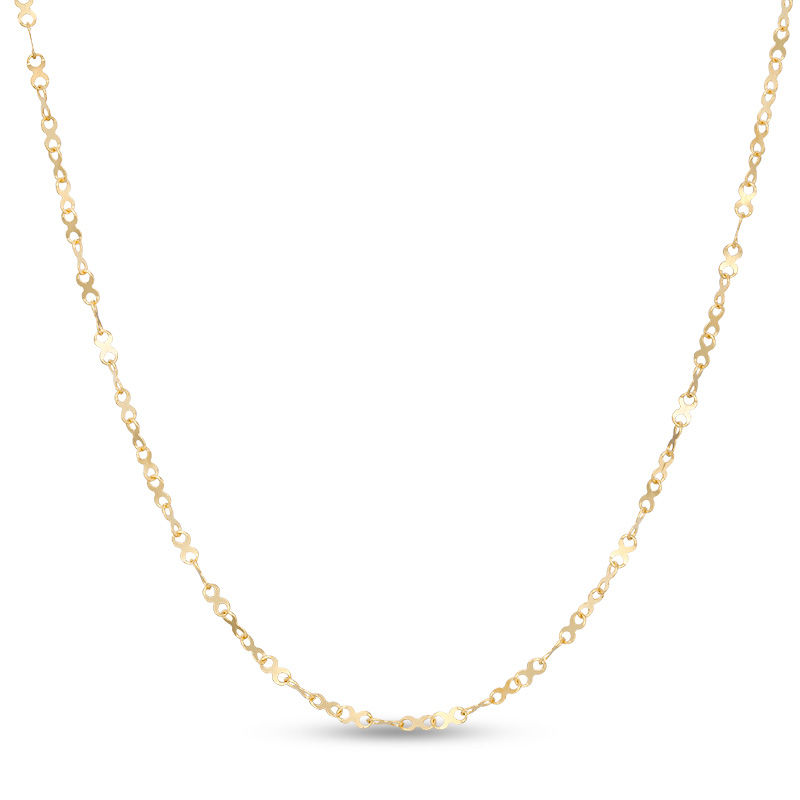 Main Image 1 of Made in Italy 030 Gauge Infinity Link Chain Necklace in 10K Gold - 18&quot;