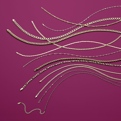 Made in Italy 030 Gauge Infinity Link Chain Necklace in 10K Gold - 18"
