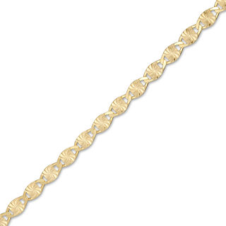 060 Gauge Hammered Valentino Chain Bracelet in 10K Gold - 7.5"