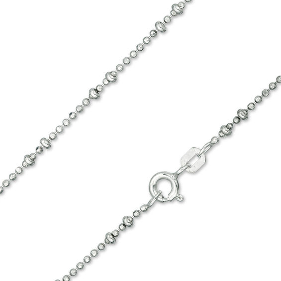 120 Gauge Diamond-Cut Bead Chain Necklace in Sterling Silver