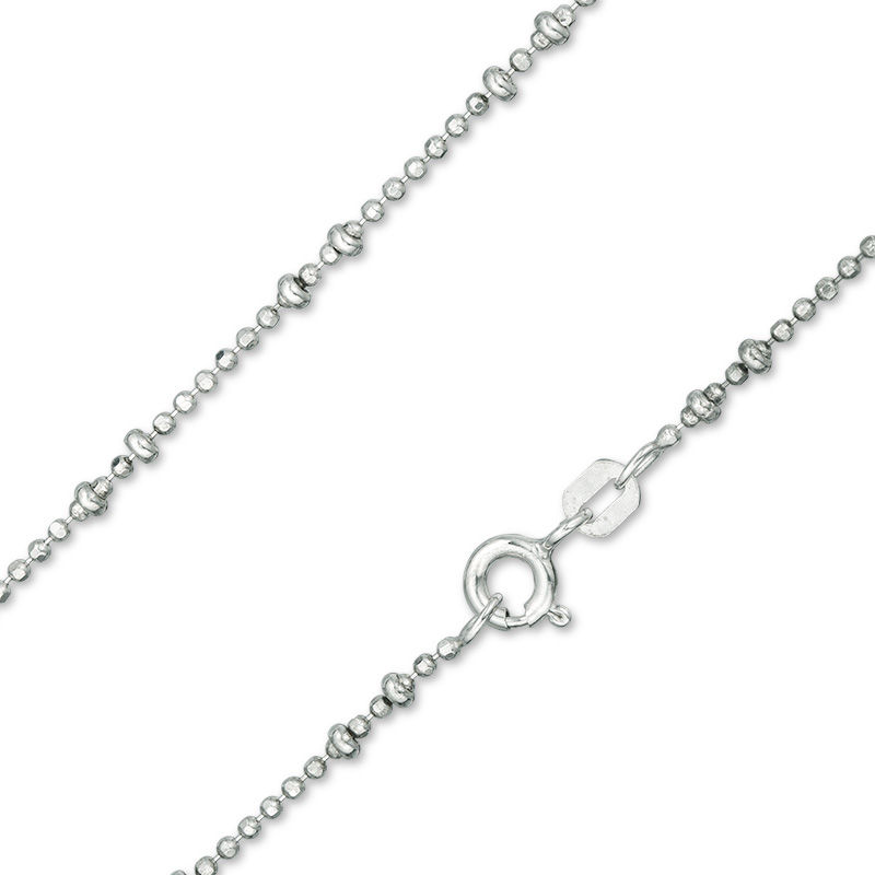 Main Image 1 of 120 Gauge Diamond-Cut Bead Chain Necklace in Sterling Silver - 18"