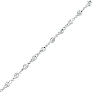 035 Gauge 3mm Diamond-Cut Bead Station Bracelet - 7.5"