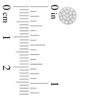Cubic Zirconia Round Composite and Ball Stud Earrings Set in Sterling Silver