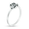 Oxidized Rose Ring in Sterling Silver - Size 7