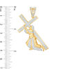 Thumbnail Image 2 of 1/20 CT. T.W. Diamond Beaded Jesus with Cross Necklace Charm in Sterling Silver with 14K Gold Plate