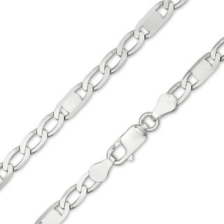 100 Gauge Figaro Chain Necklace in Sterling Silver - 22"