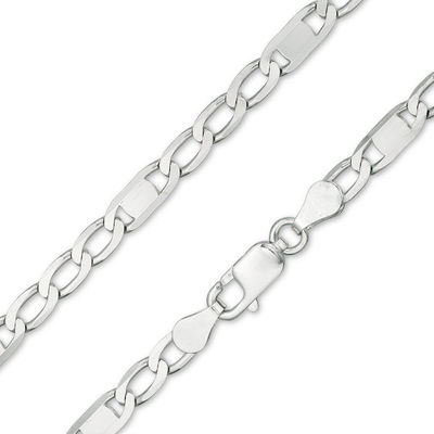 100 Gauge Figaro Chain Necklace in Sterling Silver - 22"
