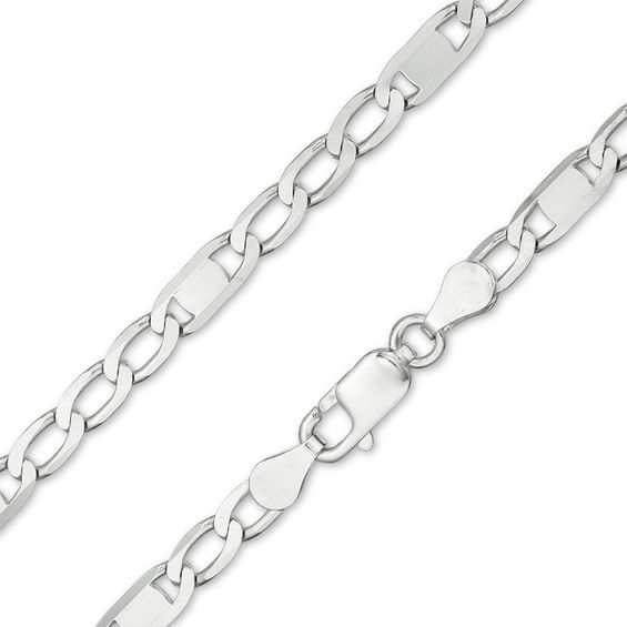 100 Gauge Figaro Chain Necklace in Sterling Silver - 22"