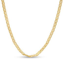 080 Gauge Semi-Solid Mariner Chain Necklace in 10K Gold Bonded Sterling Silver - 22&quot;