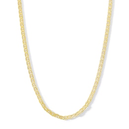 3.2mm Mariner Chain Necklace in 10K Gold Bonded Semi-Solid Sterling Silver - 22&quot;
