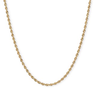 016 Gauge Rope Chain Necklace in 14K Hollow Gold - 16"