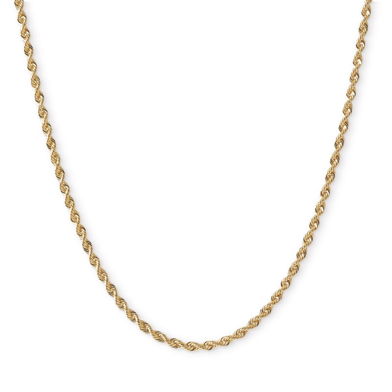 016 Gauge Rope Chain Necklace in 14K Hollow Gold - 16"