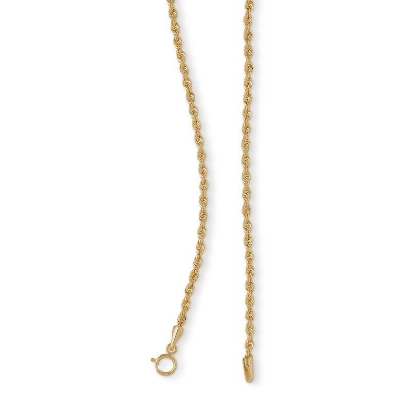 016 Gauge Rope Chain Necklace in 14K Hollow Gold - 16"