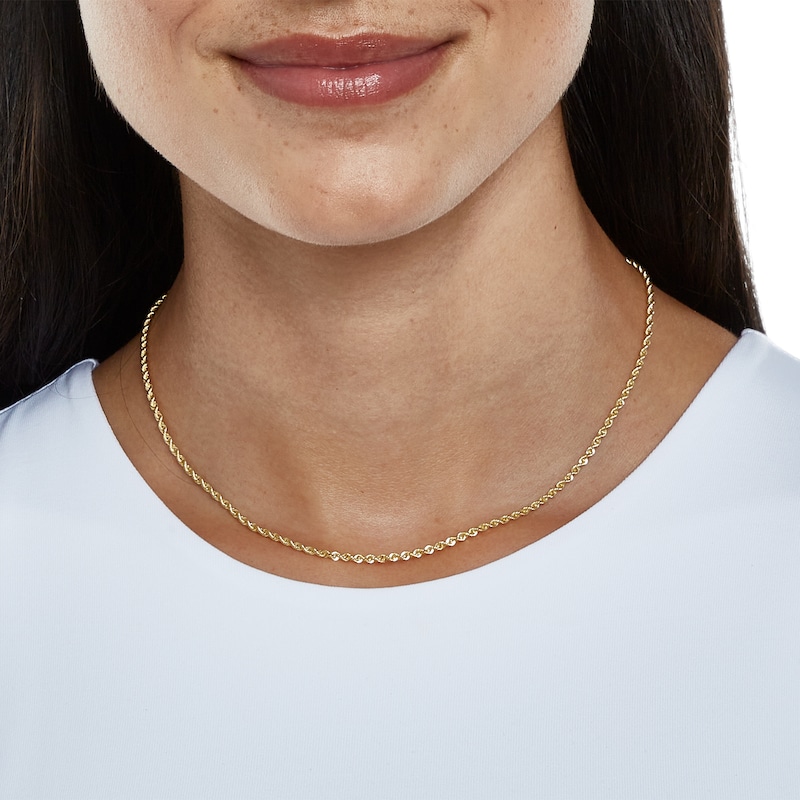 Main Image 3 of 016 Gauge Rope Chain Necklace in 14K Hollow Gold - 16"