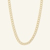 120 Gauge Bevelled Curb Chain Necklace in 10K Hollow Gold Bonded Sterling Silver - 20"