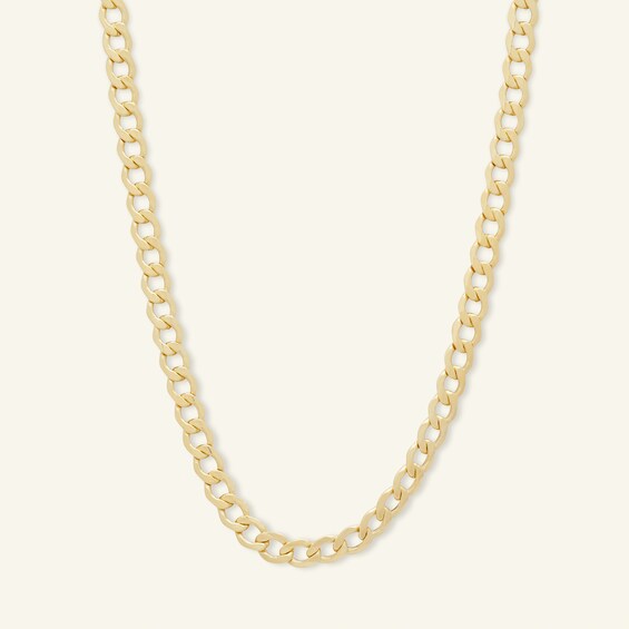 120 Gauge Bevelled Curb Chain Necklace in 10K Hollow Gold Bonded Sterling Silver - 20"