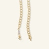 120 Gauge Bevelled Curb Chain Necklace in 10K Hollow Gold Bonded Sterling Silver - 20"