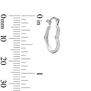 Tilted Heart Tube Hoop Earrings in Hollow Sterling Silver
