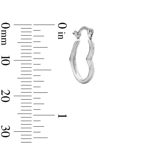Tilted Heart Tube Hoop Earrings in Hollow Sterling Silver