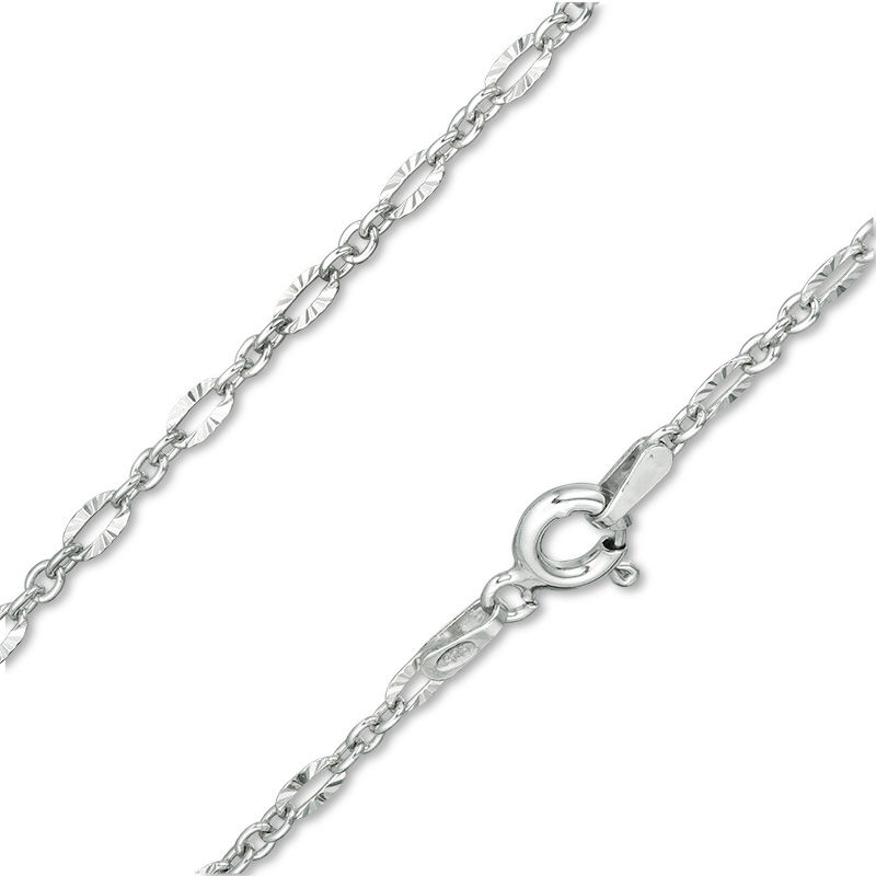 050 Gauge Diamond-Cut Cable Chain Necklace in Sterling Silver - 18"