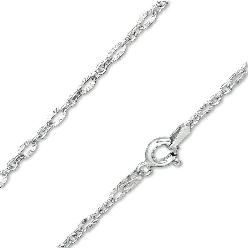Main Image 1 of 050 Gauge Diamond-Cut Cable Chain Necklace in Sterling Silver - 18"