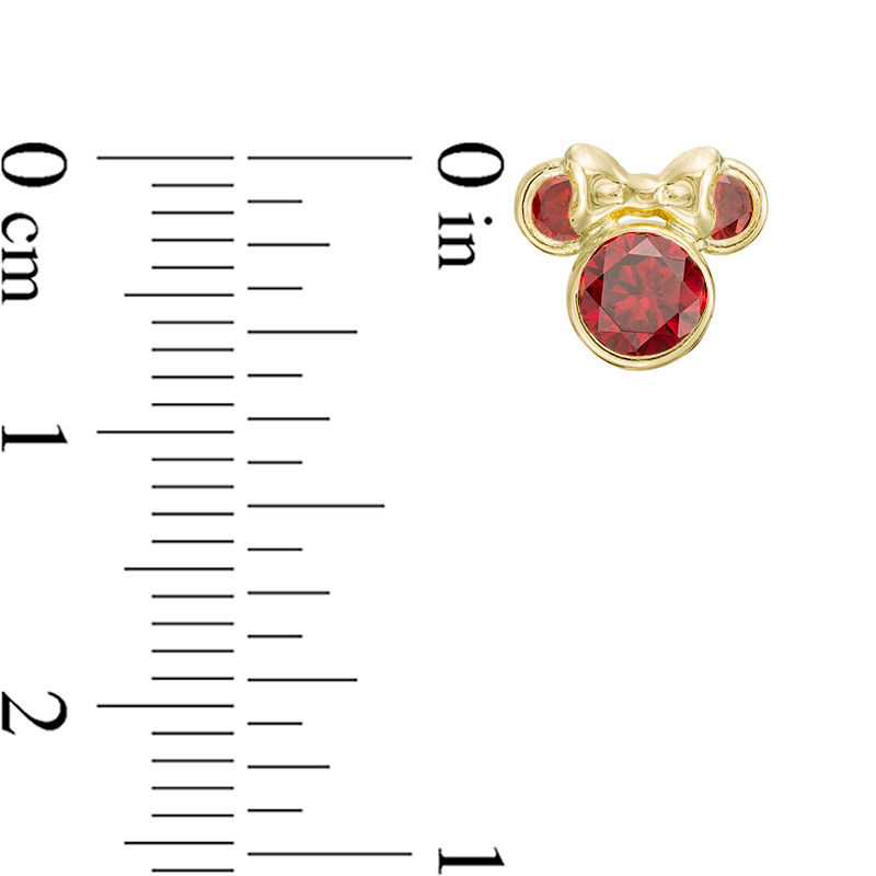 Main Image 2 of Child's Red Cubic Zirconia ©Disney Minnie Mouse Stud Earrings in 10K Gold