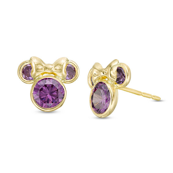Child's Cubic Zirconia ©Disney Minnie Mouse Stud Earrings in 10K Gold