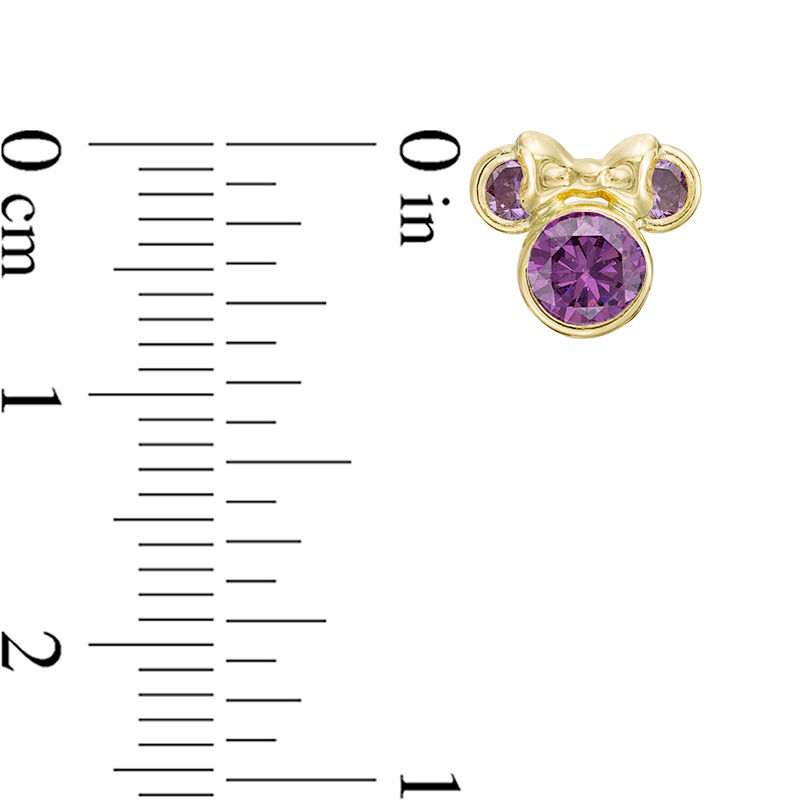 Main Image 2 of Child's Purple Cubic Zirconia ©Disney Minnie Mouse Stud Earrings in 10K Gold