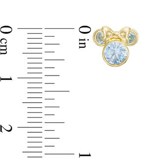 Child's Light Blue Cubic Zirconia ©Disney Minnie Mouse Stud Earrings in 10K Gold