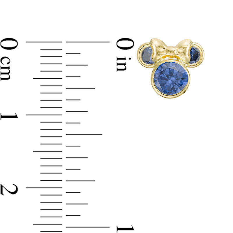 Main Image 2 of Child's Blue Cubic Zirconia ©Disney Minnie Mouse Stud Earrings in 10K Gold