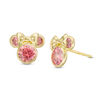 Thumbnail Image 1 of Child's Light Pink Cubic Zirconia ©Disney Minnie Mouse Stud Earrings in 10K Gold