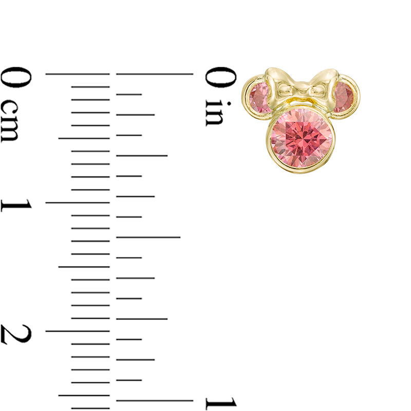 Main Image 2 of Child's Light Pink Cubic Zirconia ©Disney Minnie Mouse Stud Earrings in 10K Gold