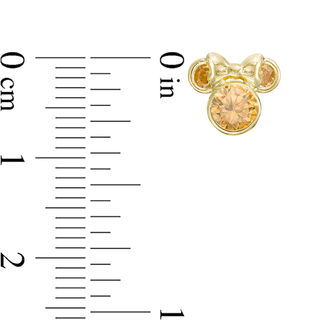 Child's Yellow Cubic Zirconia ©Disney Minnie Mouse Stud Earrings in 10K Gold