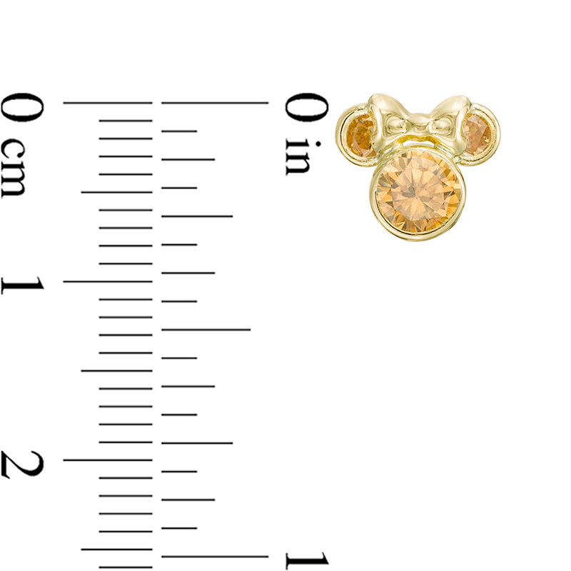 Main Image 2 of Child's Yellow Cubic Zirconia ©Disney Minnie Mouse Stud Earrings in 10K Gold