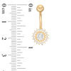 Thumbnail Image 2 of 10K Solid Gold CZ Frame Sun Belly Button Ring - 14G 3/8"