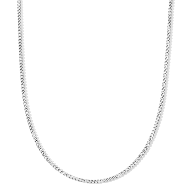 Main Image 1 of Sterling Silver Curb Chain Made in Italy - 20"
