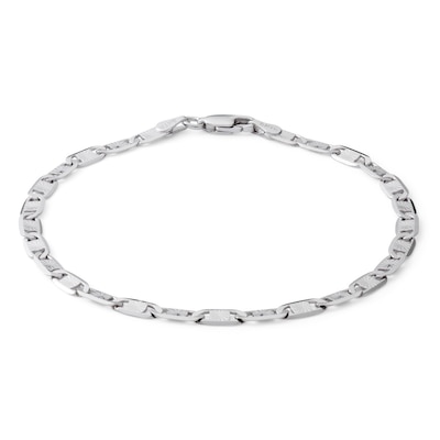 Made in Italy 080 Gauge Snail with Star Chain Bracelet in iSterling Silver - 7.5"
