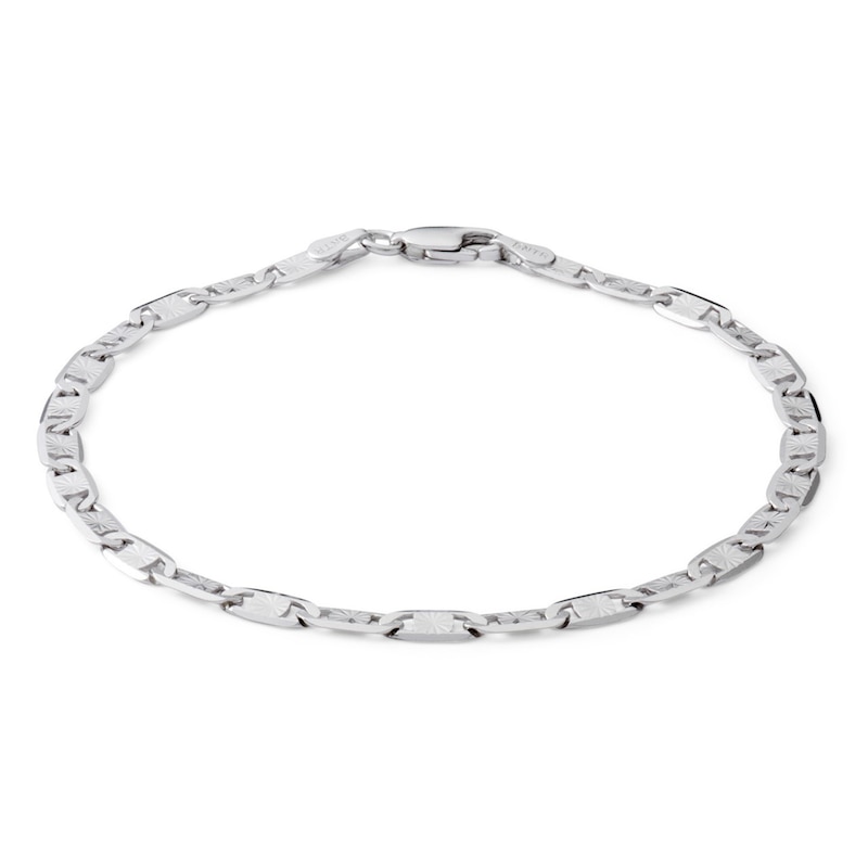 Made in Italy 080 Gauge Snail with Star Chain Bracelet in iSterling Silver - 7.5"