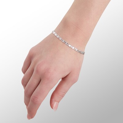 Made in Italy 080 Gauge Snail with Star Chain Bracelet in iSterling Silver - 7.5"