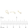 Thumbnail Image 5 of 14K Semi-Solid Gold CZ Bone, L-Shape and Screw Nose Stud Set - 22G