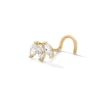 Thumbnail Image 0 of 14K Semi-Solid Gold CZ Marquise Floral Screw Nose Stud - 22G