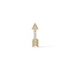 019 Gauge Cubic Zirconia Arrow Cartilage Barbell in 14K Hollow Gold