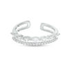 Thumbnail Image 0 of Sterling Silver CZ Marquise and Round Double Row Midi/Toe Ring
