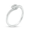 1/10 CT. T.W. Diamond Heart Outline Chevron Ring in Sterling Silver