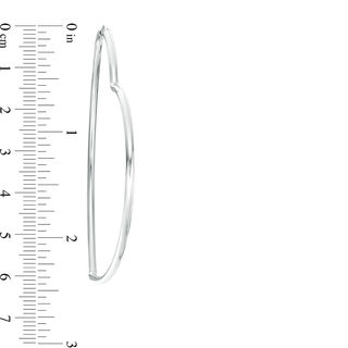 Heart Outline Tube Hoop Earrings in Sterling Silver