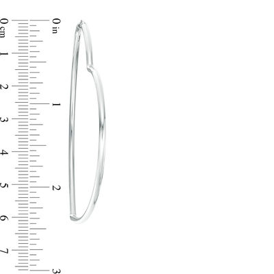 Heart Outline Tube Hoop Earrings in Sterling Silver