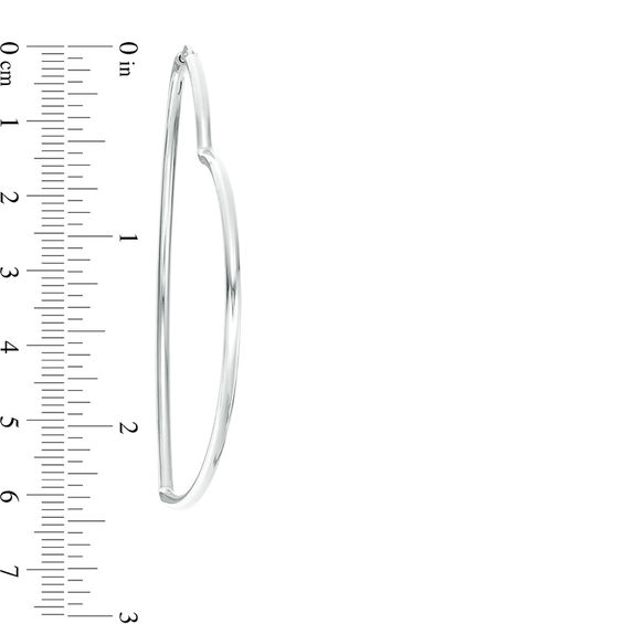 Heart Outline Tube Hoop Earrings in Sterling Silver