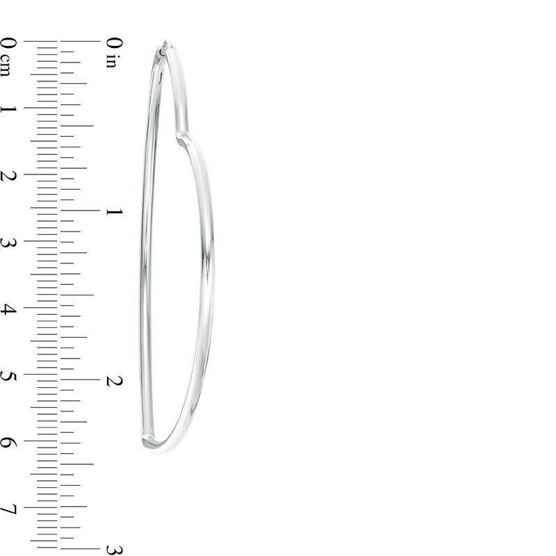 Main Image 2 of Heart Outline Tube Hoop Earrings in Sterling Silver