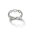 Thumbnail Image 0 of Cubic Zirconia Heart Link Ring in Solid Sterling Silver - Size 7