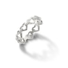 Thumbnail Image 1 of Cubic Zirconia Heart Link Ring in Solid Sterling Silver - Size 7